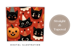 Cartoon Halloween Cats Tumbler, Cute Halloween Tumbler Print Product Image 4