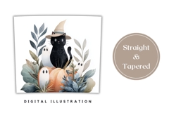 Cartoon Halloween Cat Tumbler Wrap, Halloween Ghost Tumbler Product Image 4