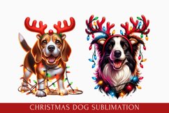Cute Christmas Dog clipart, Dog Sublimation Product Image 1