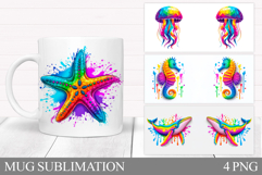 Sea Animals Mug Design. Sea Animals Sublimation Product Image 1