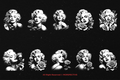 10 Bundle Dark Art Marilyn Monroe Sexy Women Face with Rose Product Image 6