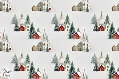 Old Christmas Town digital paper, background clipart Product Image 4