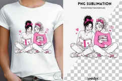 Book besties png design for T-shirts Product Image 4