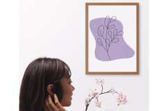 Minimal Purple Leaf Line Art Embroidery Design Product Image 4