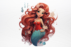 Christmas Mermaid Clipart PNG Product Image 4