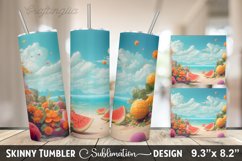 Summer 20 oz Skinny Tumbler Sublimation Designs Product Image 5