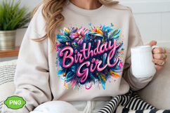 Birthday Girl PNG Floral Birthday PNG Product Image 4