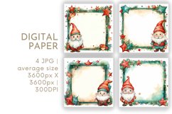 Christmas Gnome Frame Digital Paper JPG Product Image 1