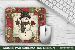Christmas Snowman Mouse Pad Sublimation - Christmas Design Product Image 1