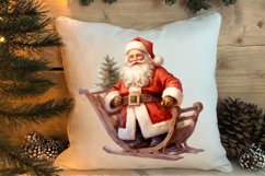 Watercolor Santa Claus Sublimation Clipart, Santa PNG Product Image 4