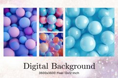Balloons Background Pastel Birthday Party Backdrop Wallpaper Product Image 1