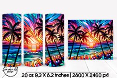 Beach stained glass tumbler wrap Product Image 1