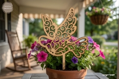 Spring Bird Garden Stake Laser Cut | Glowforge | SVG Product Image 1
