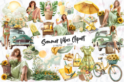 Summer Vibes Clipart - 27 Png Bundle Product Image 1