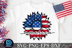 america SVG, 4th July Sunflower SVG Product Image 4