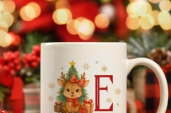 Christmas Alphabet Ornament PNG Girl Reindeer Initial Letter Product Image 3