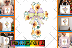 Enchanted TSHIRT Designs PNG, Flower Cross Product Image 1