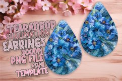 Sublimation PNG - Colorful Flower Teardrop Earrings Product Image 1