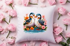 Valentines Day Mandarin Duck Couple, Christmas Clipart Product Image 4