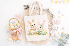 Cute Easter Bunny Clipart 4 Spring PNG SVG JPG Product Image 4