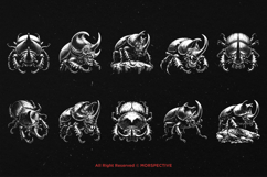 10 Bundle Dark Art Rhino Beetle Scarab Gothic Skull Horror Product Image 6