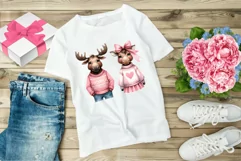 Valentine’s Day Couple Wildlife Watercolor Clipart Product Image 4