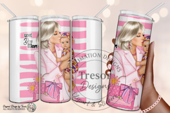 Love You Mom Fashion Blonde Mother &amp; Cute Baby Clipart PNG Product Image 7
