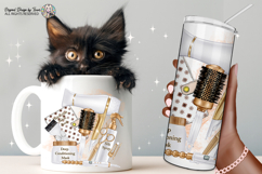 Luxury Hair Salon Sublimation PNG White &amp; Gold Beauty Tools Product Image 5