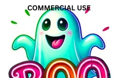 Neon Halloween Ghost PNG,Coquette Ghost for Trendy Halloween Product Image 5