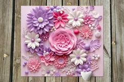 3D papercut pink & purple Flowers | 8 Skinny tumbler designs Product Image 4