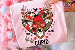 Better Aim Than Cupid Deer PNG, Boys Valentines png, Retro Product Image 1