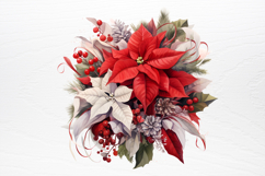 Christmas Flower Bouquet Clipart PNG Product Image 4