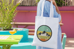 Retro Sunset Mountain Circle Embroidery Design Product Image 4