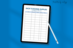 Back to School Supplies Checklist Planner | Printable Product Image 3