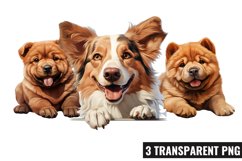 Peeking Dog Collection Clipart, Dog Collection Sublimation Product Image 1