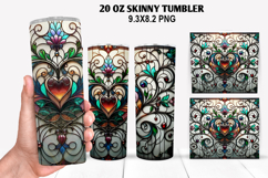 Flower Skinny Tumbler 20oz Wrap Design, Winter Tumbler Wrap Product Image 1