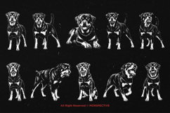 10 Bundle Dark Art Rottweiler Dog Beast Guardian Doggo Tatto Product Image 6