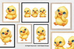 15 Bundle Watercolor Cute Yellow Duck Cute Animal Farm Product Image 4