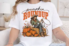 The Pumpkin Posse Western Fall PNG, Cowboy Pumpkin Rodeo Aut Product Image 4