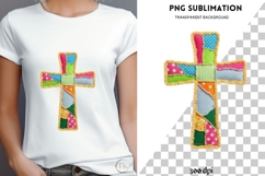 Patchwork cross png design for T-shirts Product Image 4