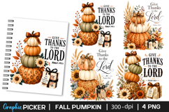 Give Thanks to the Lord PNG, fall Pumpkin PNG, Pumpkin Spice Product Image 1