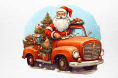 Christmas Truck Sublimation Clipart PNG Product Image 4