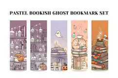 Pastel Bookish Ghost Bookmark Set,Cute Cottagecore Fantasy Product Image 4