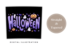 Neon Halloween Tumbler Wrap, Pumpkins Tumbler Design Product Image 4