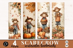 Fall Scarecrow Printable Bookmark | Fall PNG Product Image 1