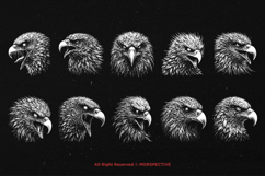 10 Bundle Dark Art Eagle Bird Head Face flying Wings Tattoo Product Image 6