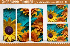 3d Sunflower Tumbler Wrap - Sunflower 3d Tumbler Sublimation Product Image 1