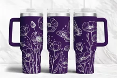 40oz Tumbler laser svg Wildflowers wrap|Floral and Butterfly Product Image 3