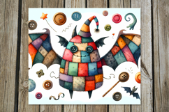 Halloween patchwork | spooky Skinny tumbler sublimation Product Image 4