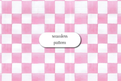Pink Watercolor Checkerboard Seamless Pattern Digital Paper Product Image 1